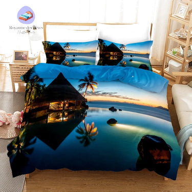 Housse de Couette Palmier Pied dans l'Eau